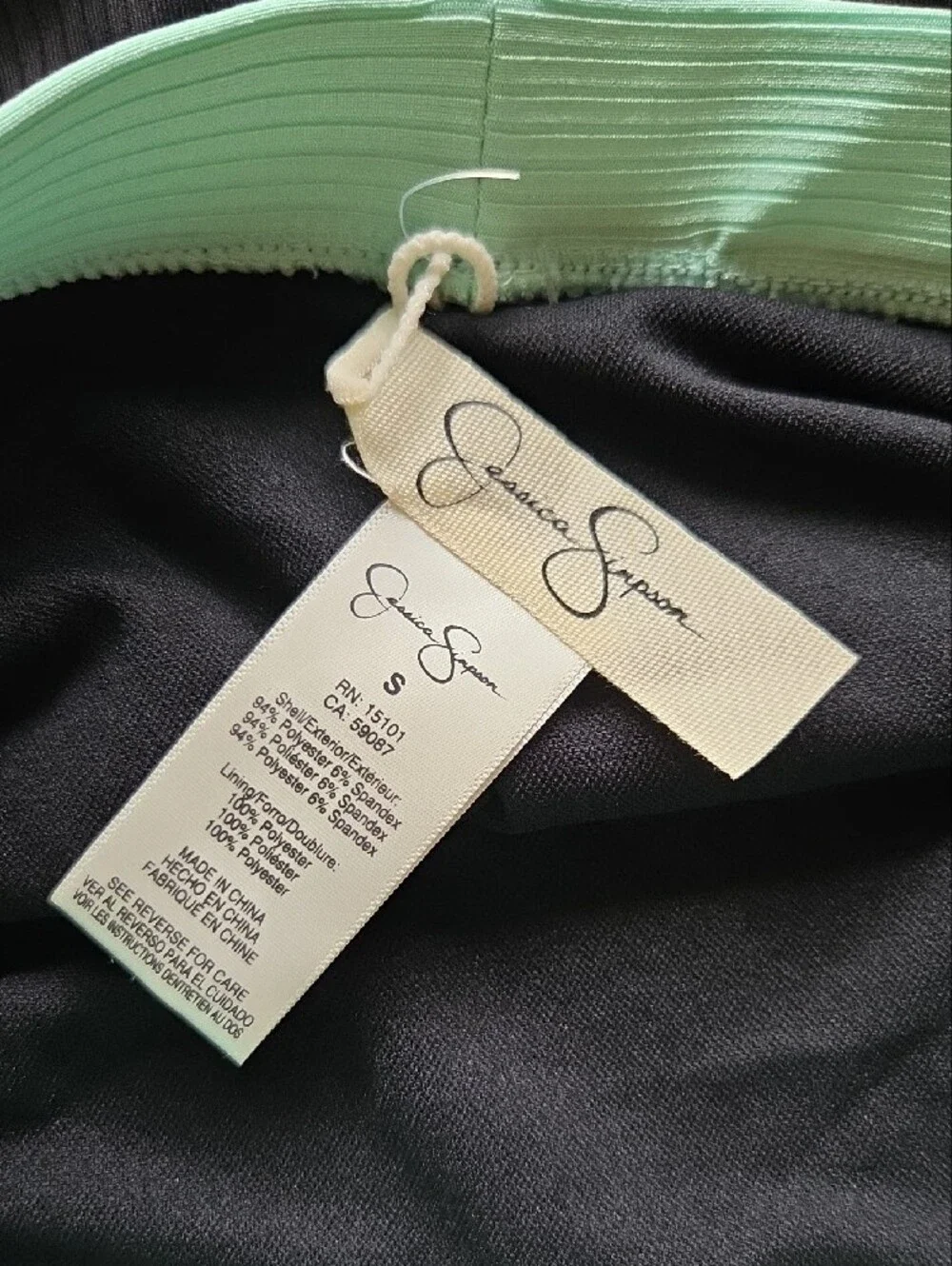 Nwot Jessica Simpson High-Waist Black Bikini Bottom With Trim Size Small